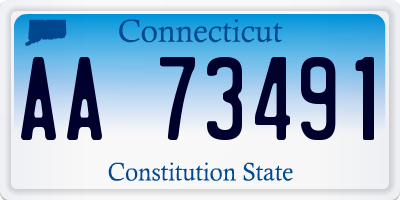 CT license plate AA73491