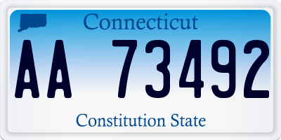 CT license plate AA73492