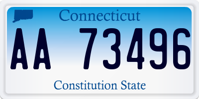 CT license plate AA73496