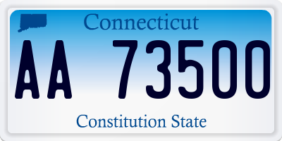 CT license plate AA73500