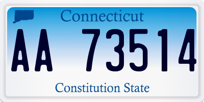 CT license plate AA73514
