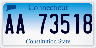 CT license plate AA73518