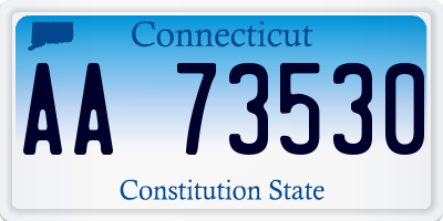 CT license plate AA73530