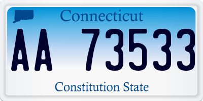 CT license plate AA73533