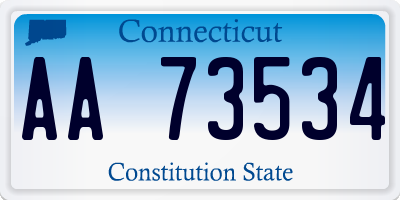 CT license plate AA73534
