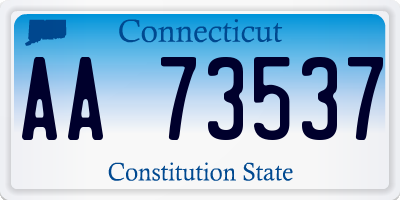 CT license plate AA73537