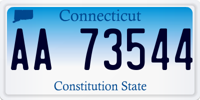 CT license plate AA73544