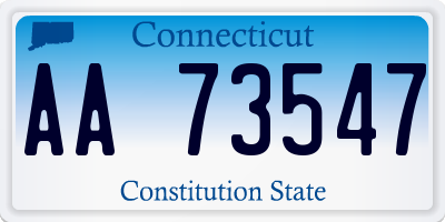 CT license plate AA73547