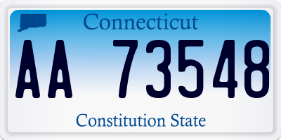 CT license plate AA73548