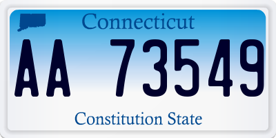 CT license plate AA73549