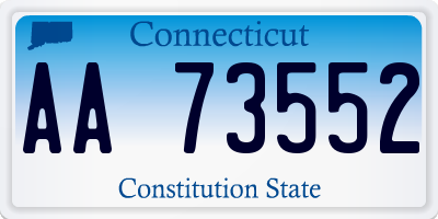 CT license plate AA73552