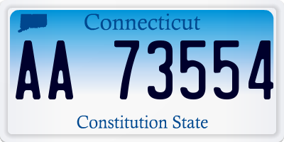 CT license plate AA73554