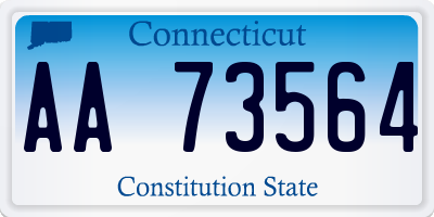 CT license plate AA73564