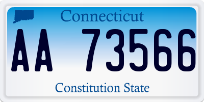 CT license plate AA73566