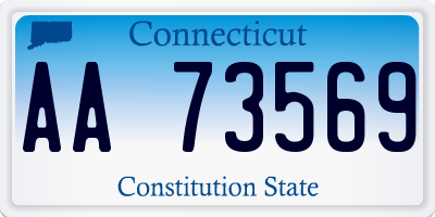 CT license plate AA73569