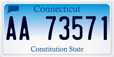 CT license plate AA73571