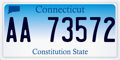 CT license plate AA73572