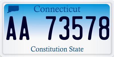 CT license plate AA73578