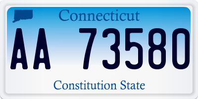 CT license plate AA73580