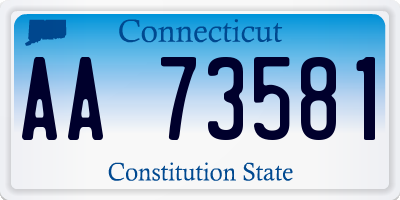 CT license plate AA73581