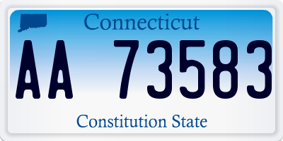 CT license plate AA73583