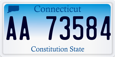 CT license plate AA73584