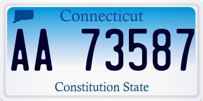 CT license plate AA73587