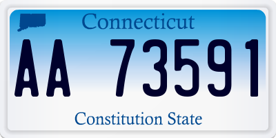 CT license plate AA73591