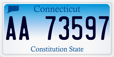 CT license plate AA73597