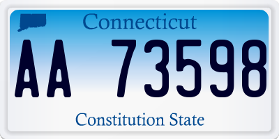 CT license plate AA73598