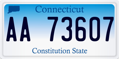 CT license plate AA73607
