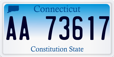 CT license plate AA73617