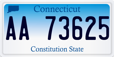 CT license plate AA73625