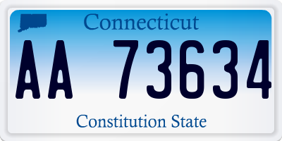 CT license plate AA73634