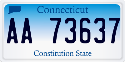 CT license plate AA73637