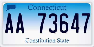 CT license plate AA73647