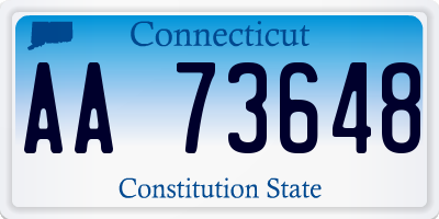 CT license plate AA73648