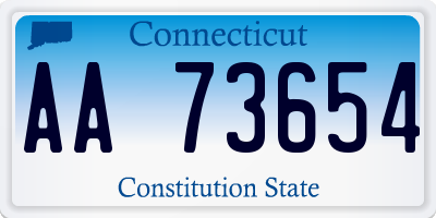 CT license plate AA73654