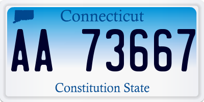 CT license plate AA73667