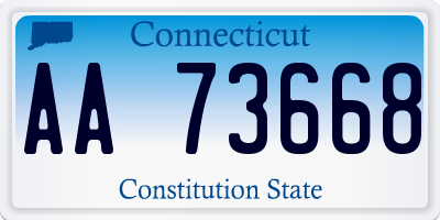 CT license plate AA73668