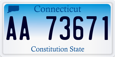 CT license plate AA73671