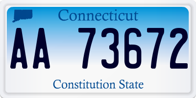CT license plate AA73672