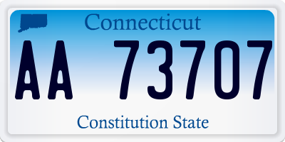 CT license plate AA73707