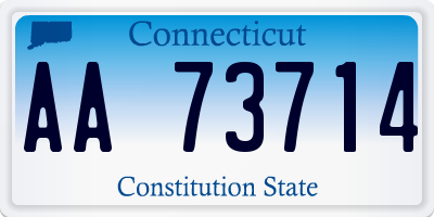 CT license plate AA73714