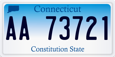 CT license plate AA73721