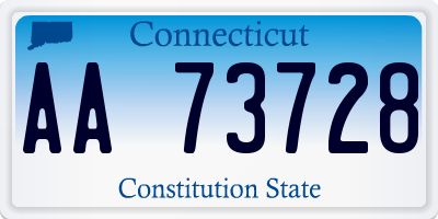 CT license plate AA73728