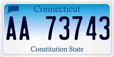 CT license plate AA73743