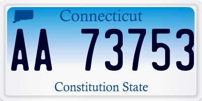 CT license plate AA73753