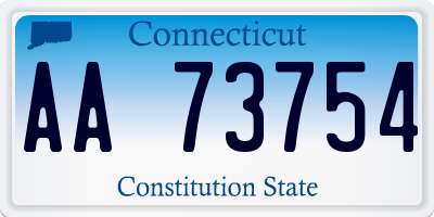 CT license plate AA73754