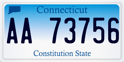 CT license plate AA73756